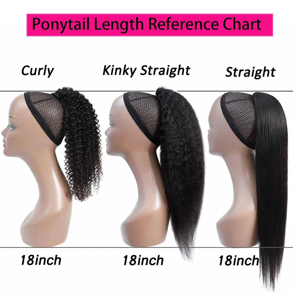 Kinky Straight Wrap Drawstring Kinky Straight Human Hair