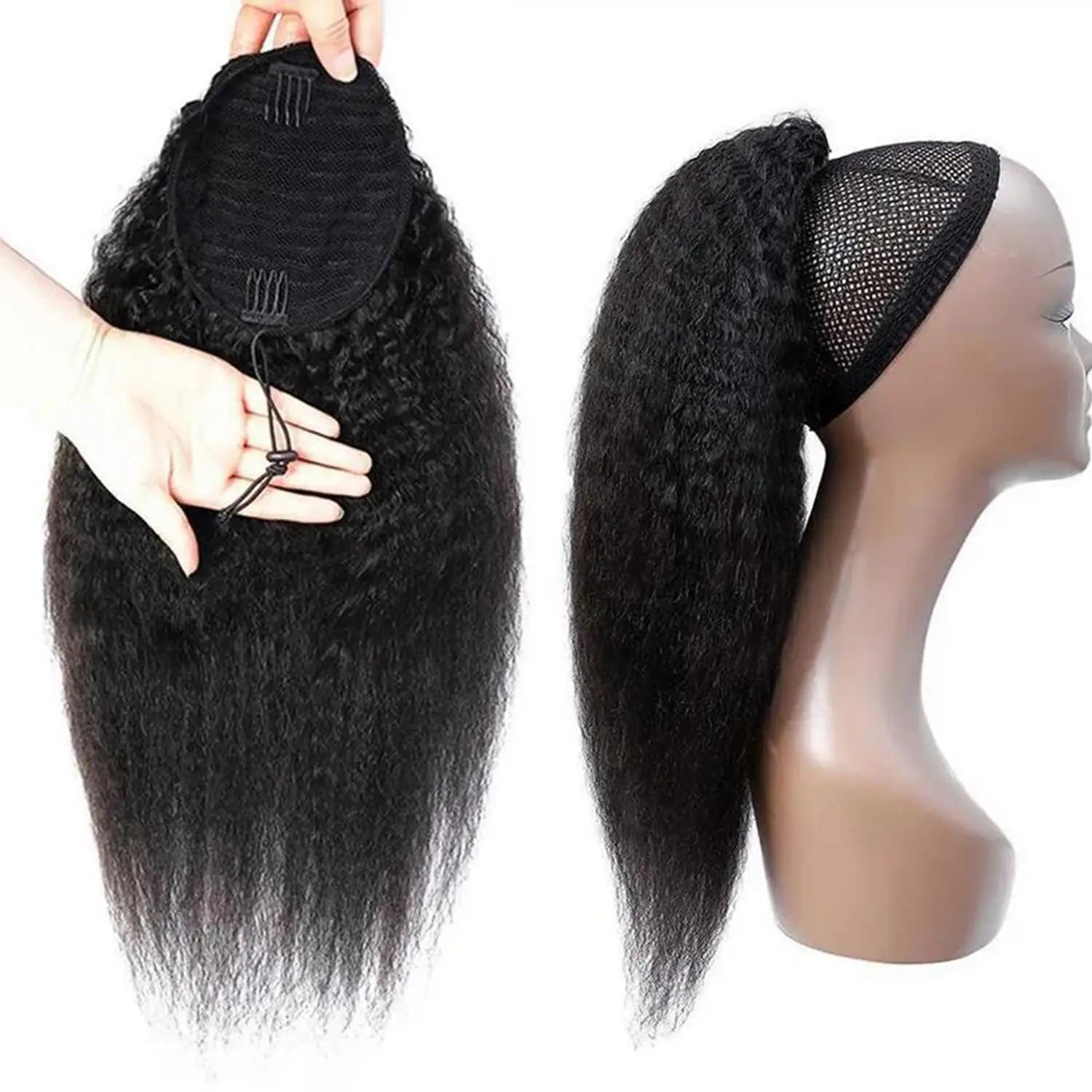 Kinky Straight Wrap Drawstring Kinky Straight Human Hair