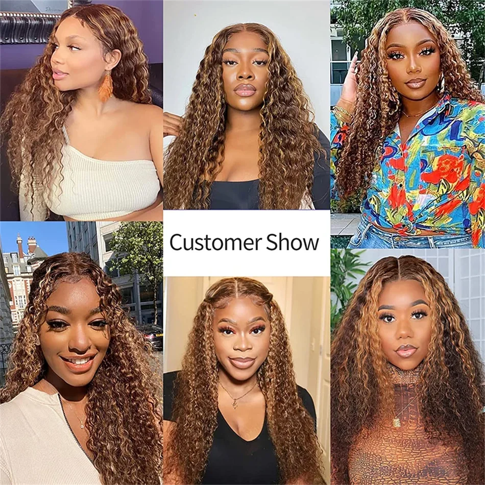 Curly Honey Blonde Glueless Wig Human Hair