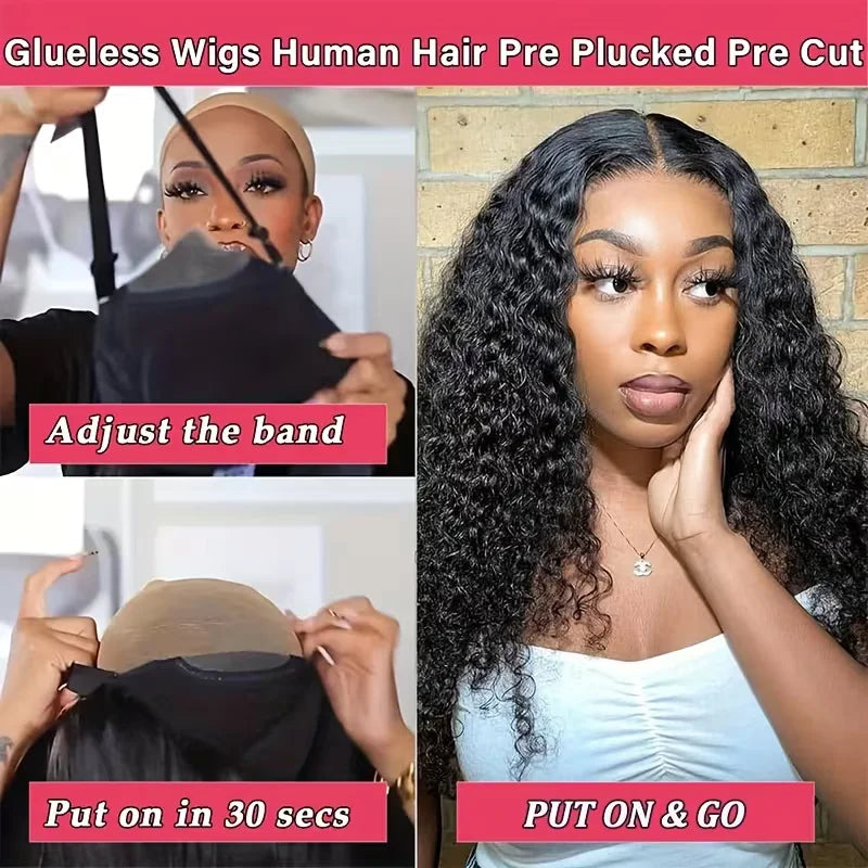Deep Wave 13x6 HD Glueless Wear And Go Wigs 100% Human Hair