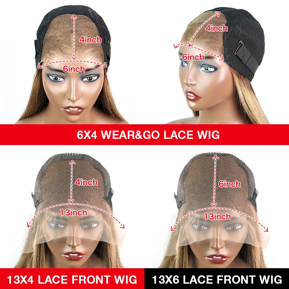 Curly Highlight Wig Human Hair 13x6 Hd Lace Frontal Wig 6x4 Glueless Wigs