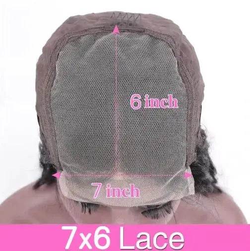 40 Inch 7x6 Glueless Lace Front 12A Burmese Curly Human Hair Wig