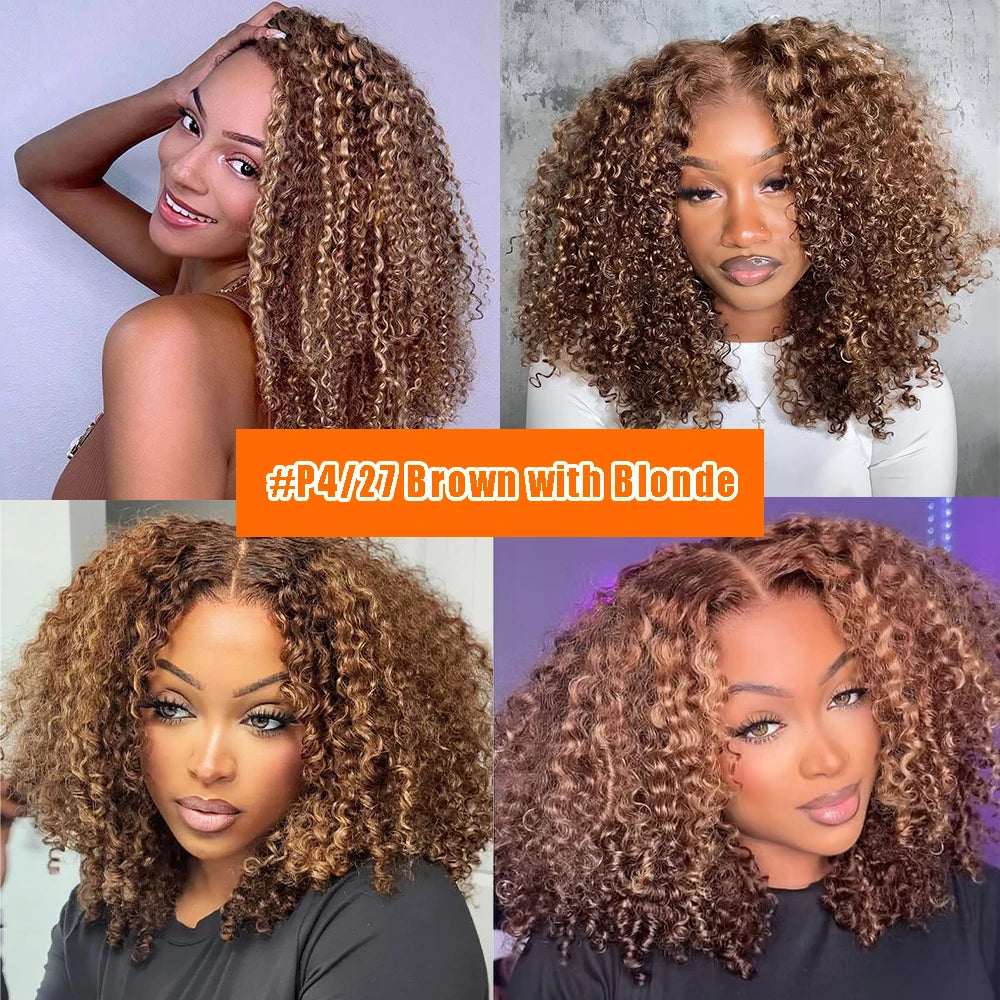 Curly Feather Miracle Knots Crochet Braid Human Hair #27 Blonde Knotless Small