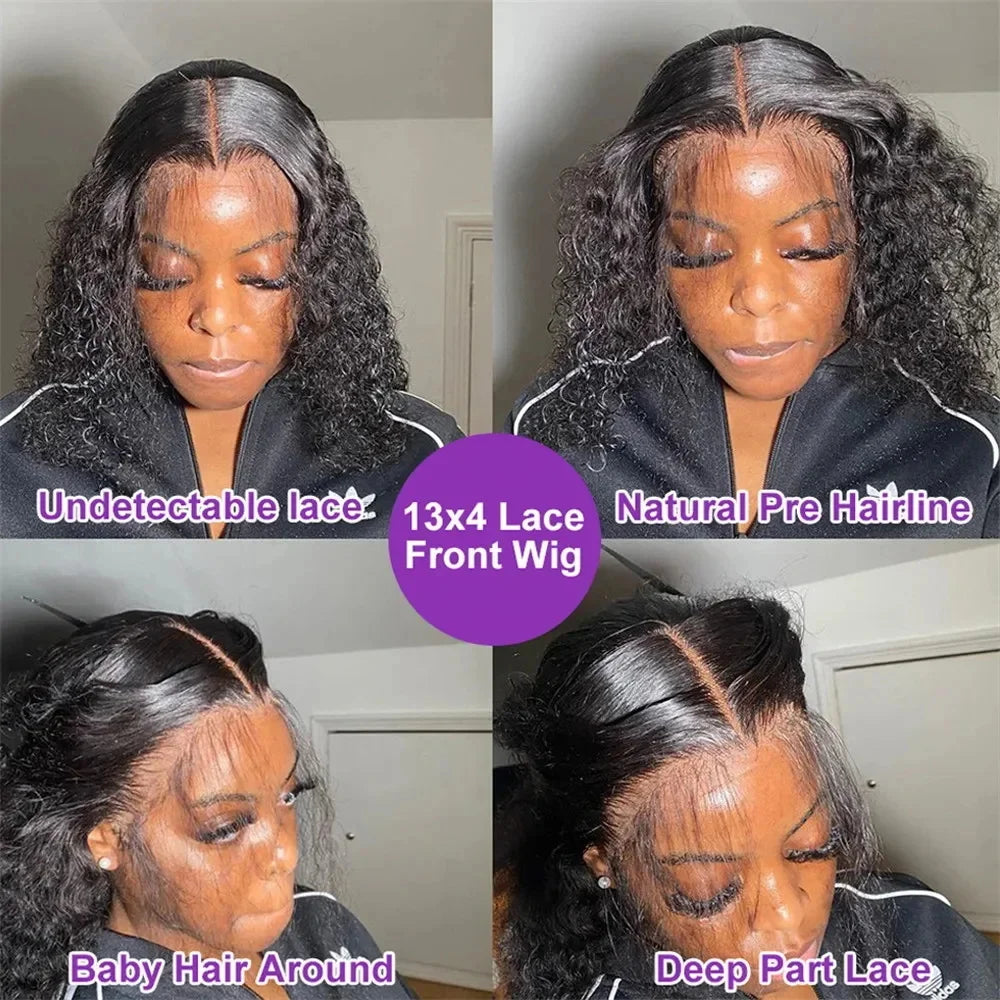 250 Density Water Wave 13x6 13x4 HD Lace Front Human Hair Wigs
