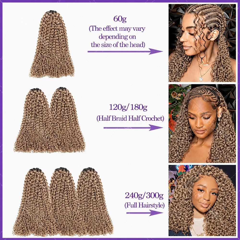 Curly Feather Miracle Knots Crochet Braid Human Hair #27 Blonde Knotless Small