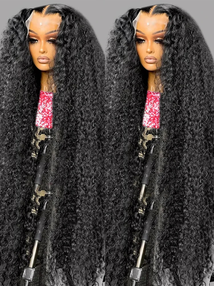 300 High Density HD 13x6 Deep Wave Lace Frontal Wigs 40 50 Inch Jerry Curly Human Hair Wigs