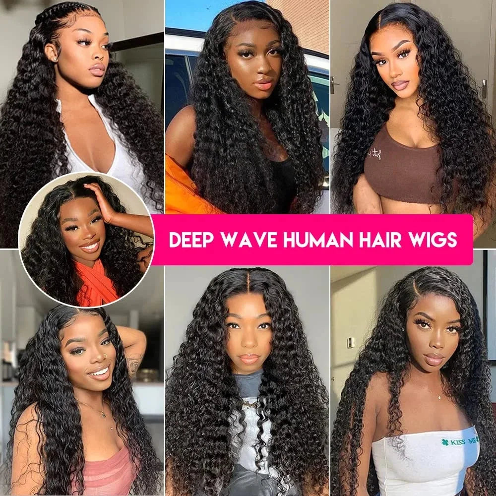 Deep Wave 13x6 HD Glueless Wear And Go Wigs 100% Human Hair