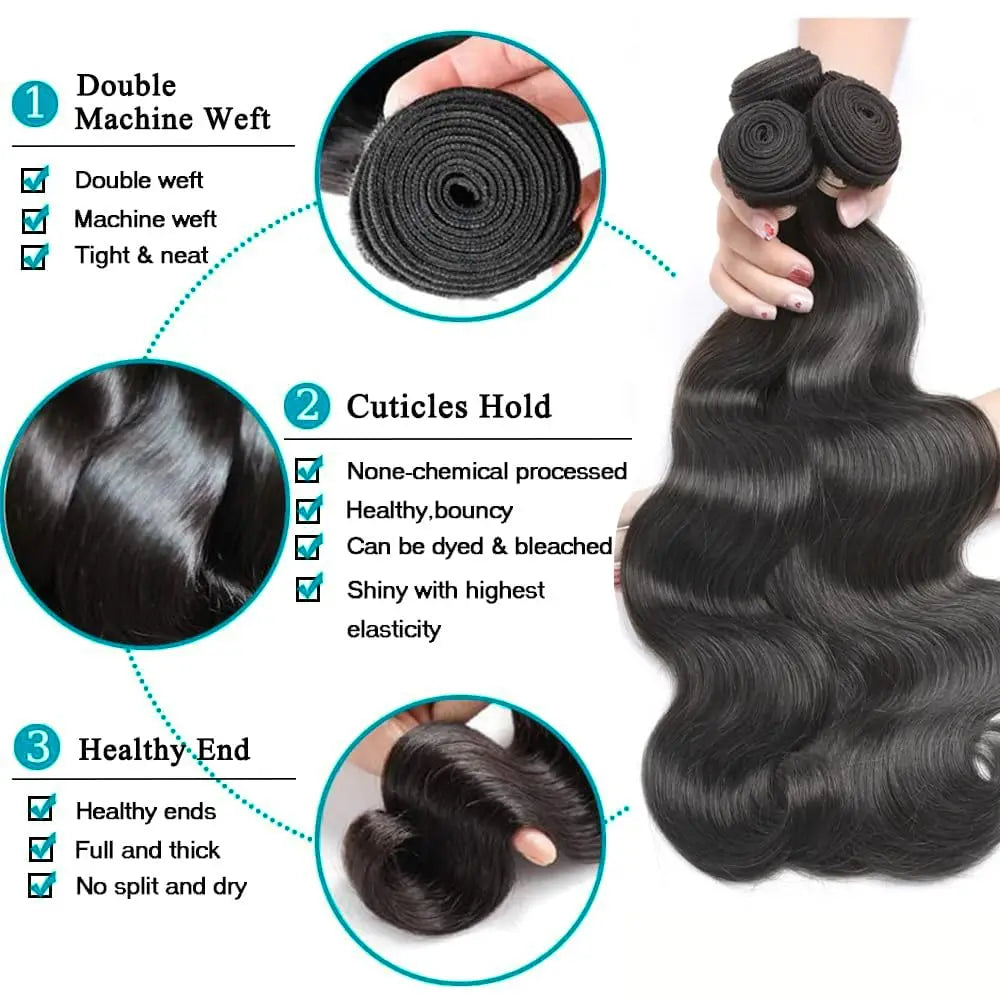Body Wave Human Hair Bundles Brazilian Raw Human Hair