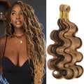 P4/27 Highlight Body Wave Human Braiding Hair 2 Bundles 100g Curly Bulk