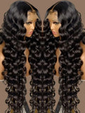 40 Inch Loose Deep Wave Lace Front Human Hair Wig Brazilian Nature Wave Curly Wigs Human Hair