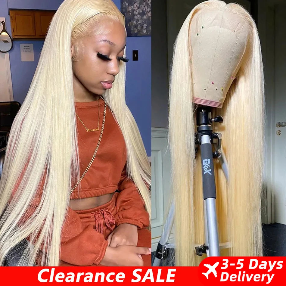 13x6 HD Transparent 613 Blonde Lace Frontal Human Hair Wigs