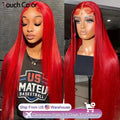 Hot Red Bone Straight 13x4 HD Transparent Lace Front Human Hair