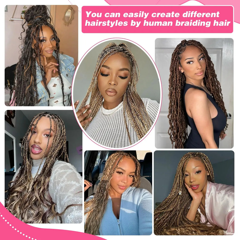 P4/27 Highlight Body Wave Human Braiding Hair 2 Bundles 100g Curly Bulk