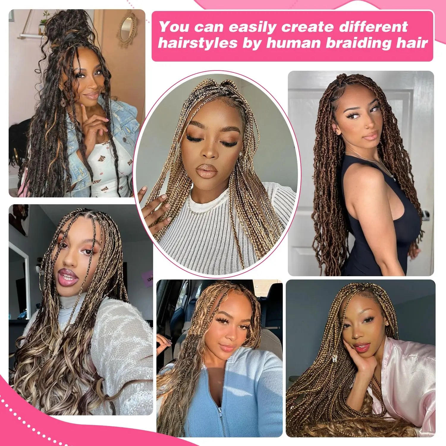 P4/27 Highlight Body Wave Human Braiding Hair 2 Bundles 100g Curly Bulk