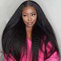 30 32 Inch 13x6 Hd Lace Frontal Wig Human Hair Kinky Straight Wig