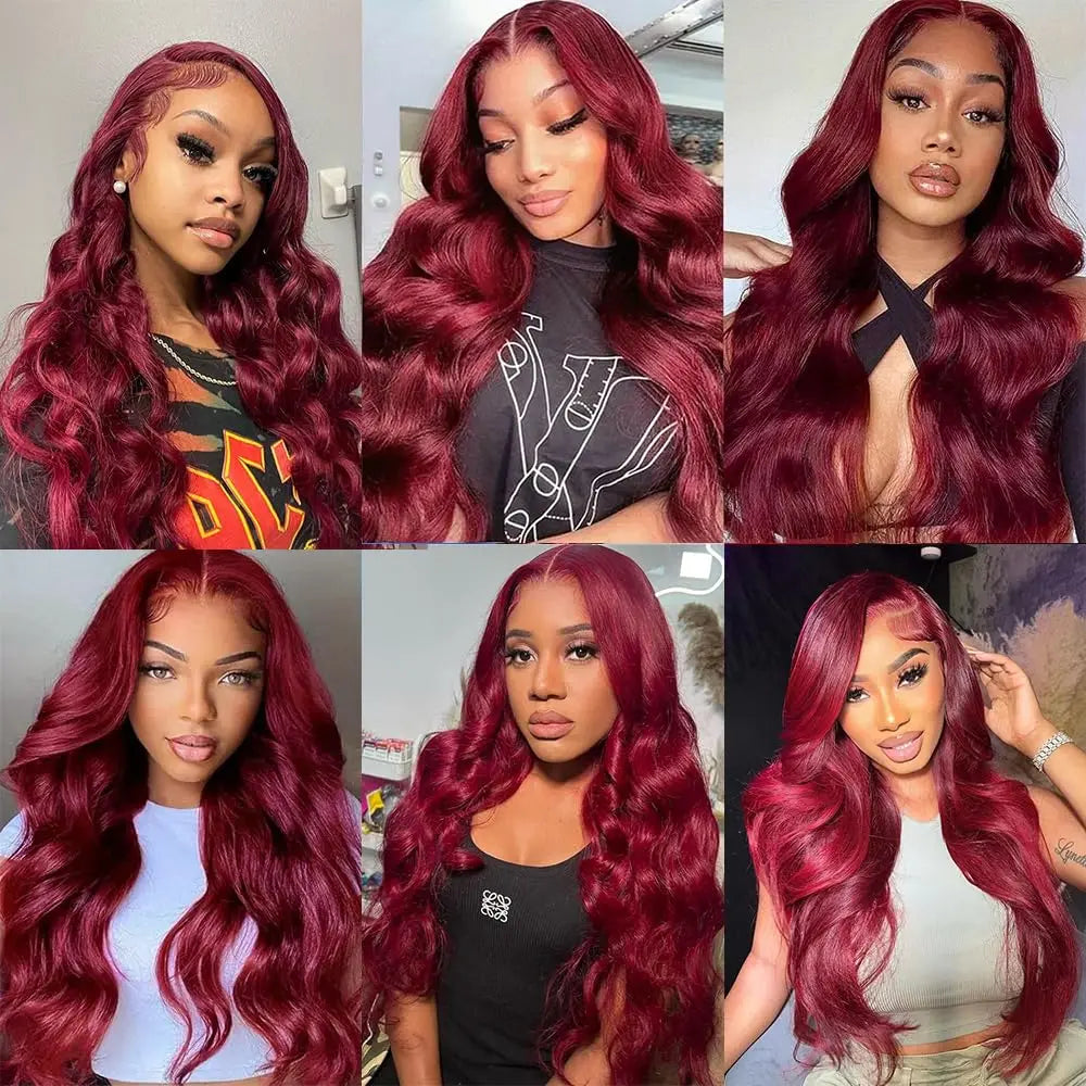 Burgundy Body Wave Bundles Human Hair Colored Wine Red 3 4 Bundles Unprocessed Raw Real Human Hair