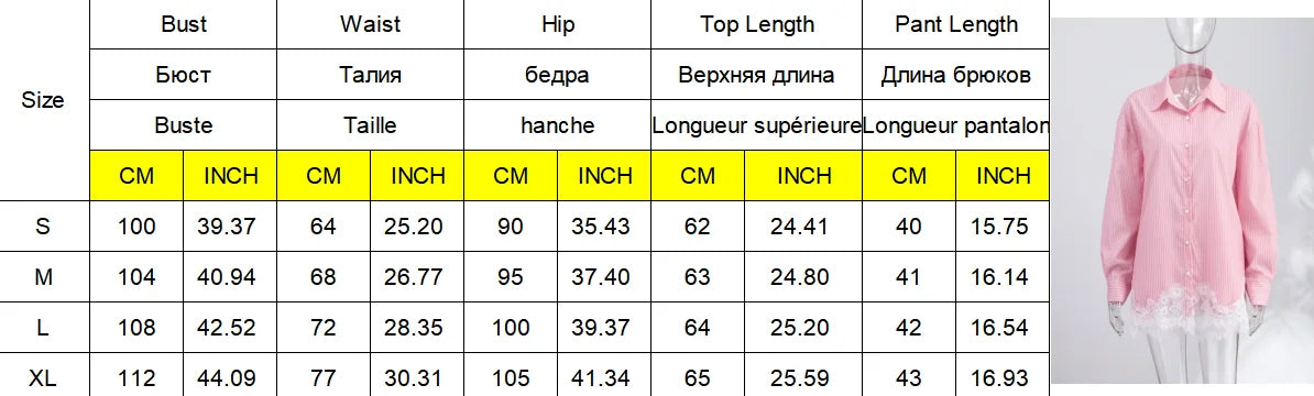 Casual Women's Matching Sets Long Sleeve Shirts Shorts Suit Lace