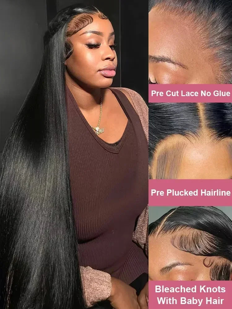 36 38 40 Inch Bone Straight 13x4 Lace Front Wig Human Hair Lace Front Human Hair