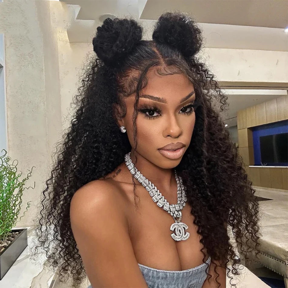 Kinky Curly 13x4 Lace Frontal Wig For Women 13x6 Glueless Human Hair Wig