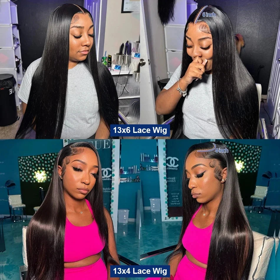 Hair 13x6 HD Lace 13x4 Transparent Frontal Wigs Pre Plucked For Black Women