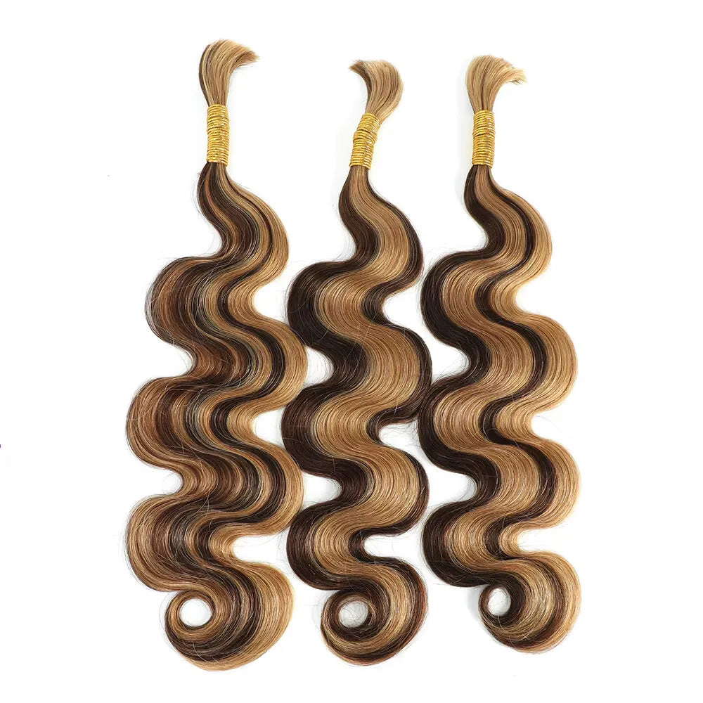 P4/27 Highlight Body Wave Human Braiding Hair 2 Bundles 100g Curly Bulk