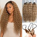 Miracle Knots Honey Blonde Deep Wave Feather Crochet Human Hair