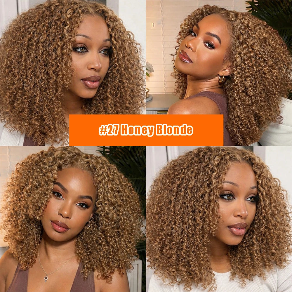 Curly Feather Miracle Knots Crochet Braid Human Hair #27 Blonde Knotless Small