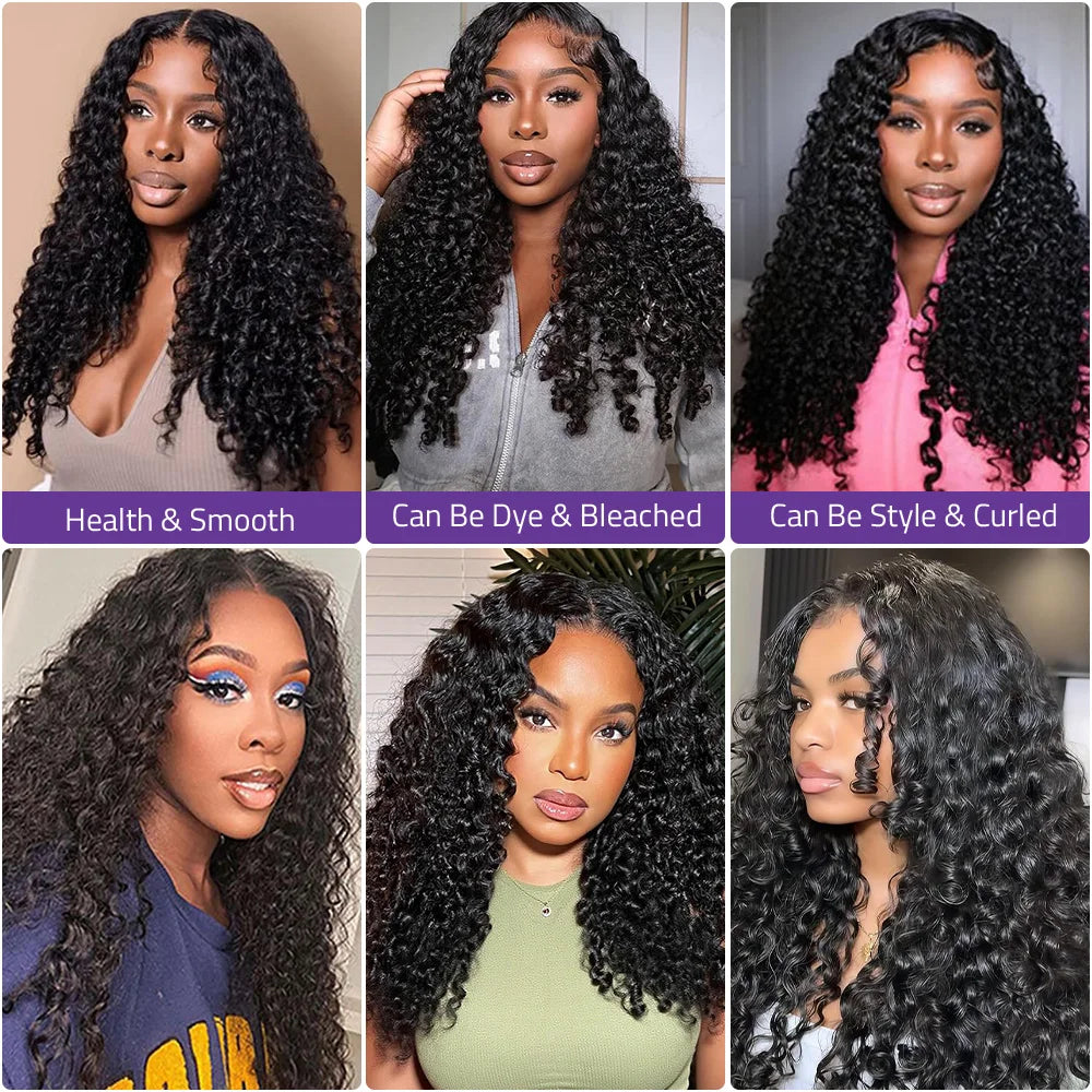 40 Inch 7x6 Glueless Lace Front 12A Burmese Curly Human Hair Wig