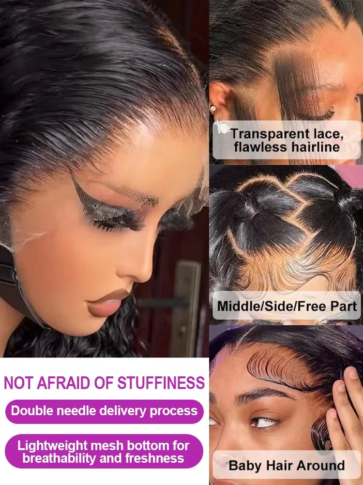 40 Inch Loose Deep Wave Lace Front Human Hair Wig Brazilian Nature Wave Curly Wigs Human Hair