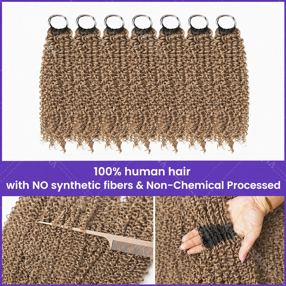 Curly Feather Miracle Knots Crochet Braid Human Hair #27 Blonde Knotless Small