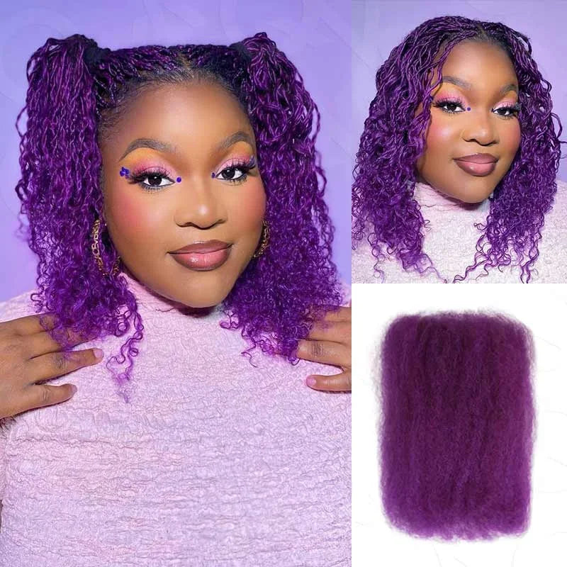 QVR Afro Kinky Bulk Hair No Attachment QVR Afro Curly Bulk Human Hair