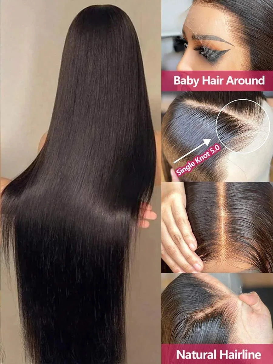 36 38 40 Inch Bone Straight 13x4 Lace Front Wig Human Hair Lace Front Human Hair