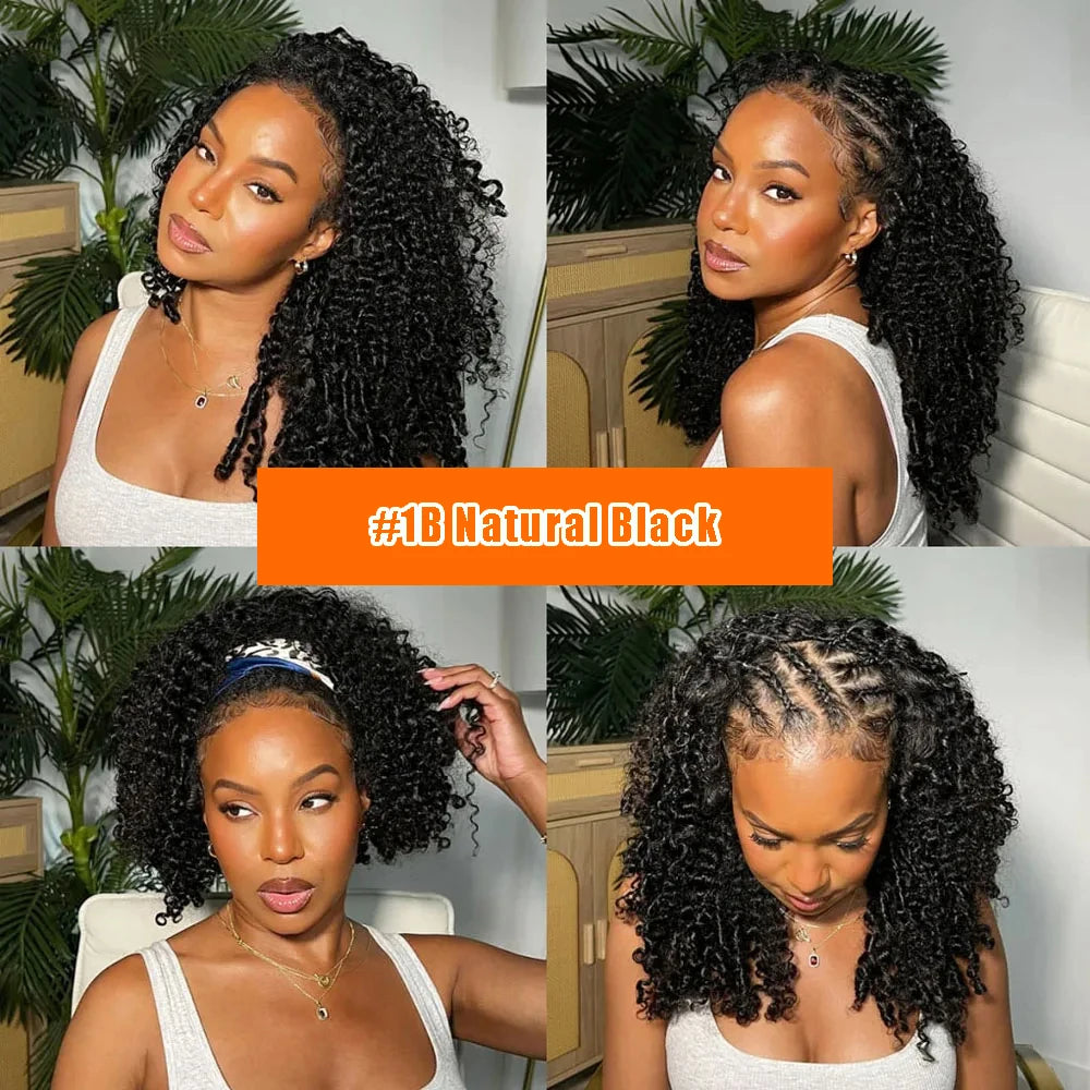 Curly Feather Miracle Knots Crochet Braid Human Hair #27 Blonde Knotless Small