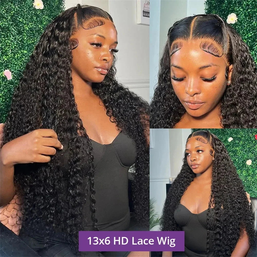 250 Density Water Wave 13x6 13x4 HD Lace Front Human Hair Wigs