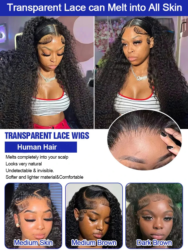Deep Wave Frontal Wigs Pre Plucked Baby Hair Bleached Knots 300