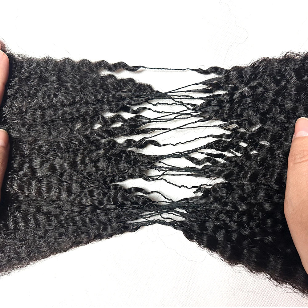 Kinky Straight Crochet Human Hair Extensions Knotless Pre-Separated Crochet Hair