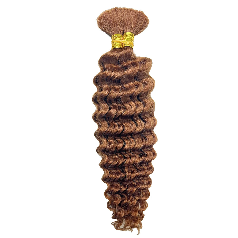 P4/27 Highligt Deep Wave Bulk Human Hair Braiding Blonde Curly Brazilian Human Hair