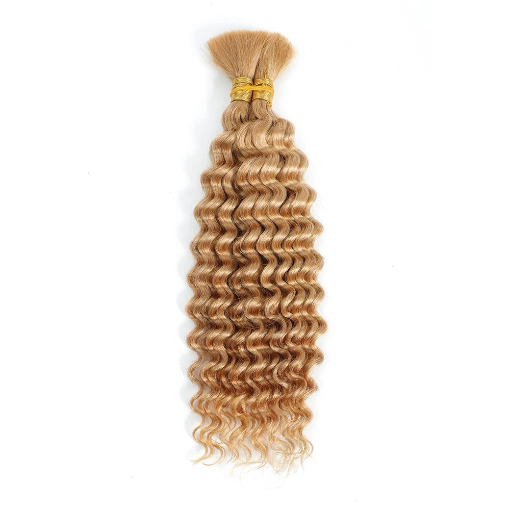 P4/27 Highligt Deep Wave Bulk Human Hair Braiding Blonde Curly Brazilian Human Hair